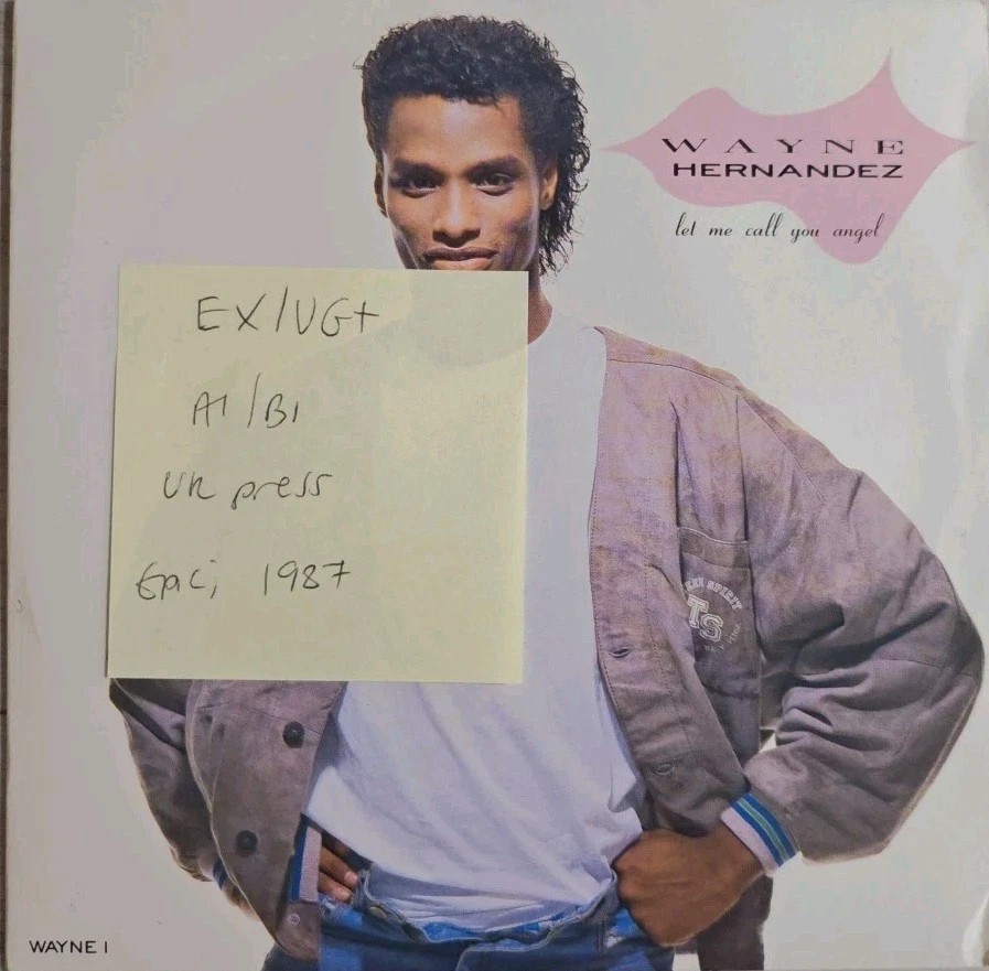 Wayne Hernandez Let Me Call You Vinyl Record 7" EX/VG+ WAYNE 1 1987 sleeve Wayne Hernandez Let Me Call You Vinyl Record 7" EX/VG+ WAYNE 1 1987 sleeve