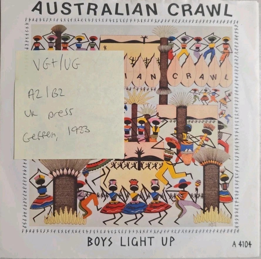 Australian Crawl Boys Light Up Vinyl Record 7" VG+/VG A4104 1983 sleeve Australian Crawl Boys Light Up Vinyl Record 7" VG+/VG A4104 1983 sleeve