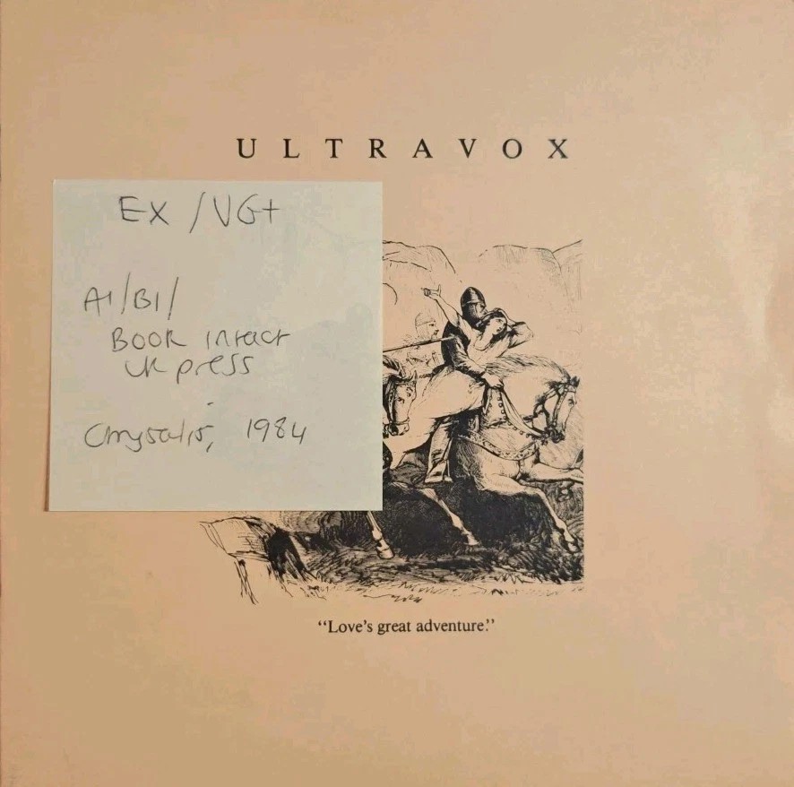 Ultravox Loves Great Adventure Vinyl Record 7" EX/VG+ UV3 1984 sleeve Ultravox Loves Great Adventure Vinyl Record 7" EX/VG+ UV3 1984 sleeve