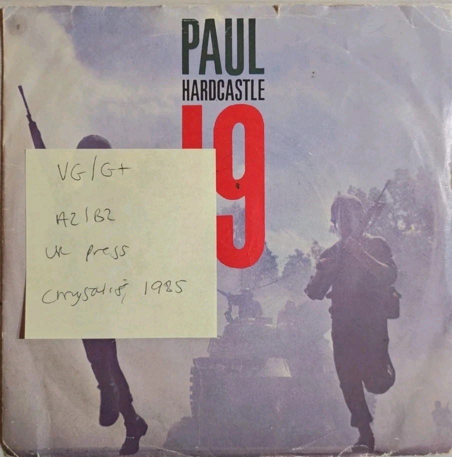 Paul Hardcastle 19 Vinyl Record 7" VG/G+ CHS 2860 1985 sleeve Paul Hardcastle 19 Vinyl Record 7" VG/G+ CHS 2860 1985 sleeve