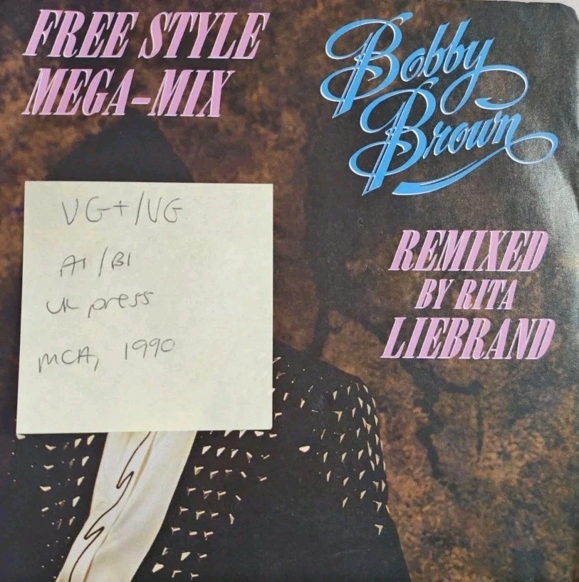 Bobby Brown The Free Style Mega-Mix Vinyl Record 7" VG+/VG MCA 1421 1990 sleeve Bobby Brown The Free Style Mega-Mix Vinyl Record 7" VG+/VG MCA 1421 1990 sleeve