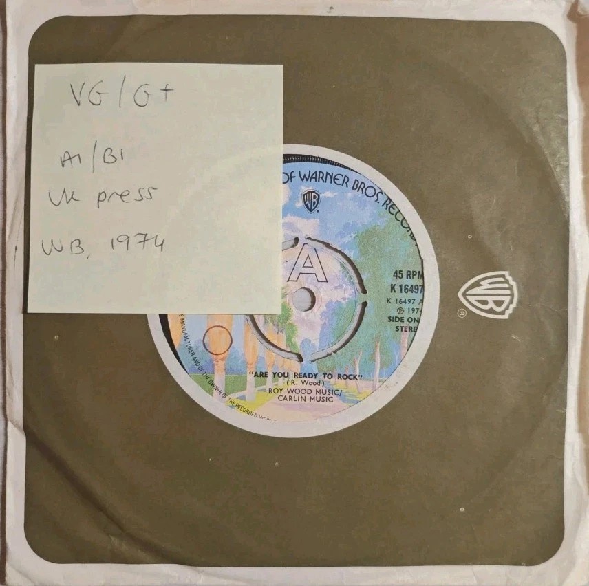 Wizzard Are You Ready To Rock Vinyl Record 7" VG/G+ K 16497 1974 sleeve Wizzard Are You Ready To Rock Vinyl Record 7" VG/G+ K 16497 1974 sleeve