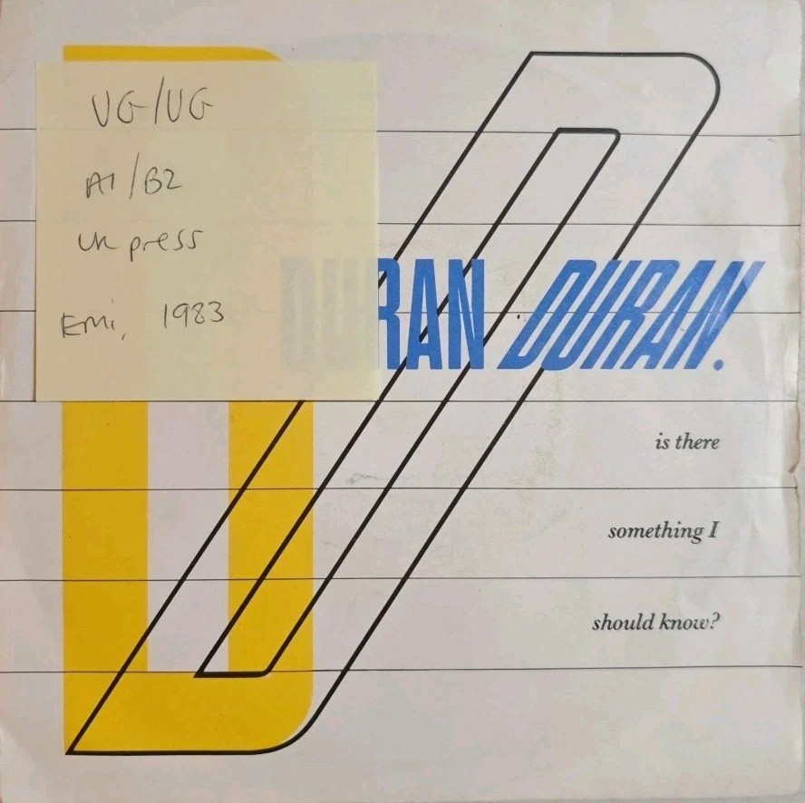 Duran Duran Is There Something I Should Know Vinyl Record 7" VG/VG EMI 5371 1983 sleeve Duran Duran Is There Something I Should Know Vinyl Record 7" VG/VG EMI 5371 1983 sleeve