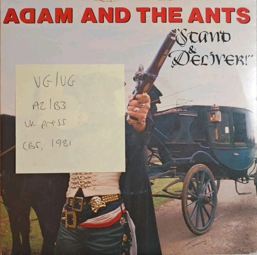 Adam And The Ants Stand And Deliver Vinyl Record 7" VG/VG A1065 1981 sleeve Adam And The Ants Stand And Deliver Vinyl Record 7" VG/VG A1065 1981 sleeve