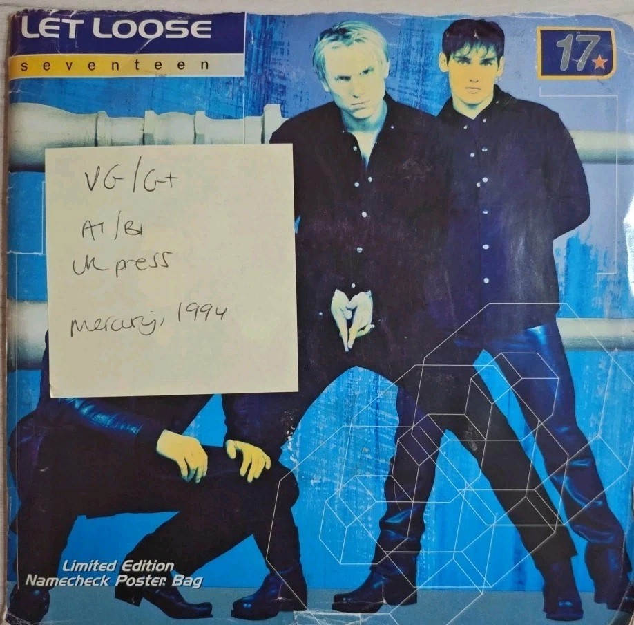 Let Loose Seventeen Vinyl Record 7" VG/G+ MER400 1994 sleeve Let Loose Seventeen Vinyl Record 7" VG/G+ MER400 1994 sleeve