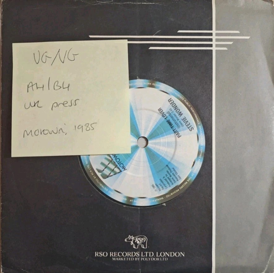 Stevie Wonder Part Time Lover / Instrumental Vinyl Record 7" VG/VG ZB4035-1 1985 sleeve Stevie Wonder Part Time Lover / Instrumental Vinyl Record 7" VG/VG ZB4035-1 1985 sleeve