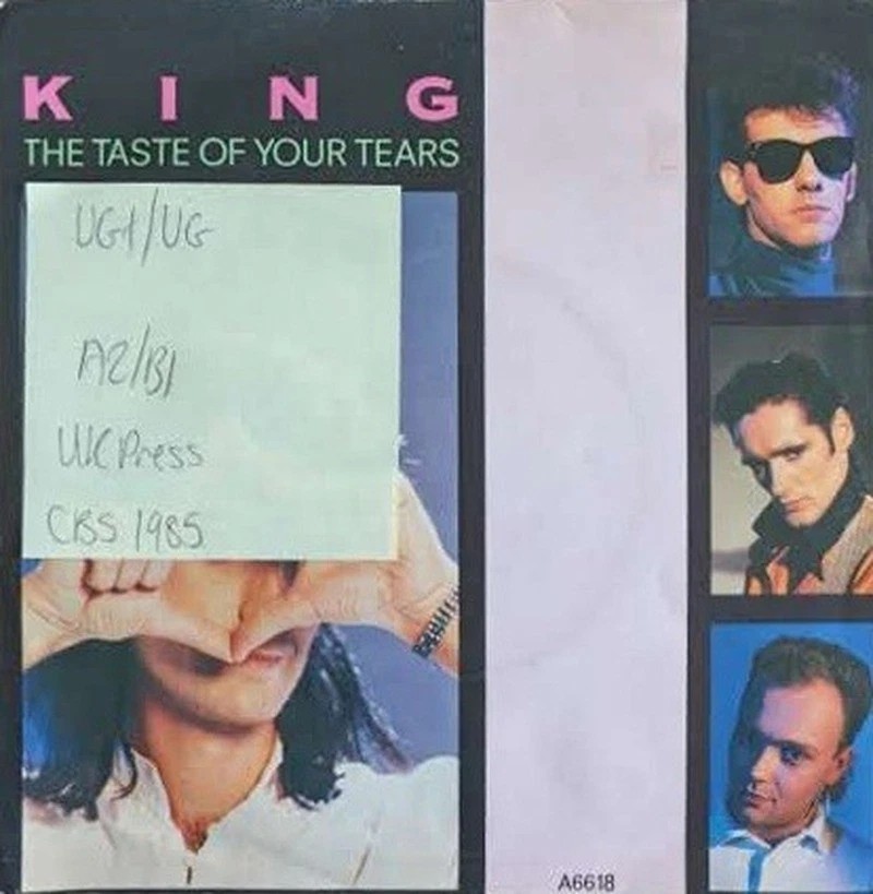 King The Taste Of Your Tears Vinyl Record 7" VG+/VG A6618 1985 sleeve King The Taste Of Your Tears Vinyl Record 7" VG+/VG A6618 1985 sleeve