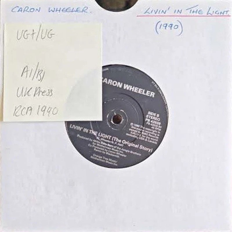 Caron Wheeler Livin' In The Light Vinyl Record 7" VG+/VG PB 43939 1990 sleeve Caron Wheeler Livin' In The Light Vinyl Record 7" VG+/VG PB 43939 1990 sleeve