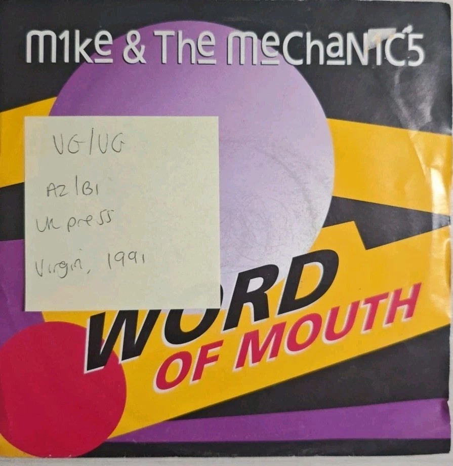 Mike & The Mechanics Word Of Mouth Vinyl Record 7" VG/VG VS1345 1991 sleeve Mike & The Mechanics Word Of Mouth Vinyl Record 7" VG/VG VS1345 1991 sleeve