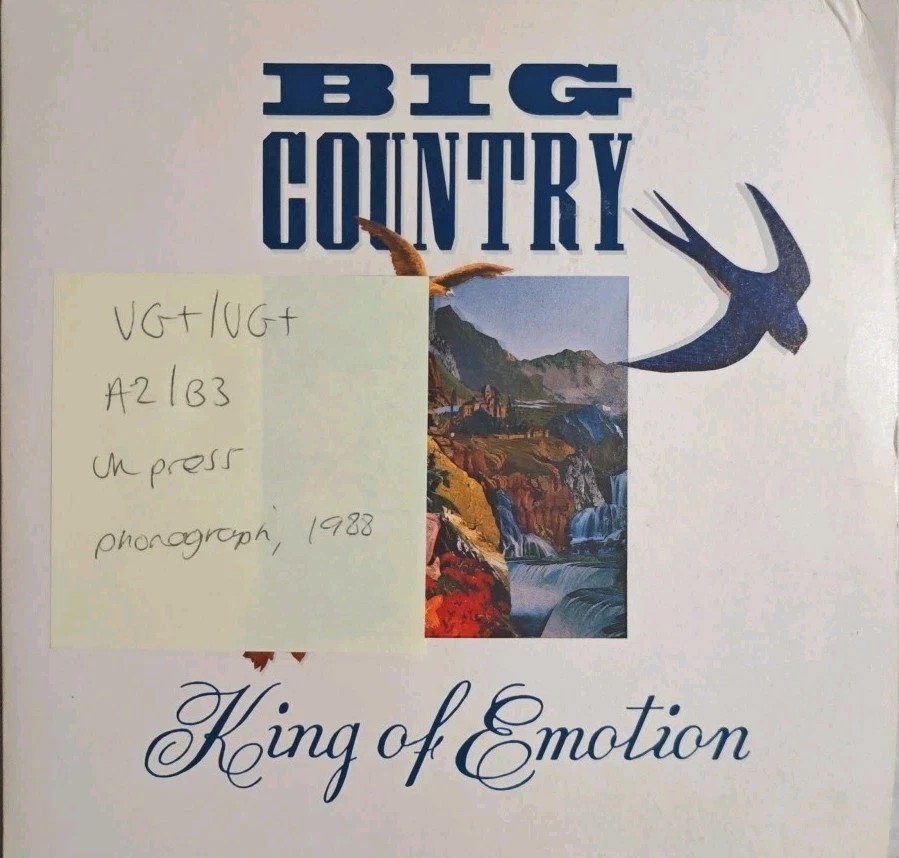 Big Country King Of Emotion Vinyl Record 7" VG+/VG+ BIGC 5 1988 sleeve Big Country King Of Emotion Vinyl Record 7" VG+/VG+ BIGC 5 1988 sleeve