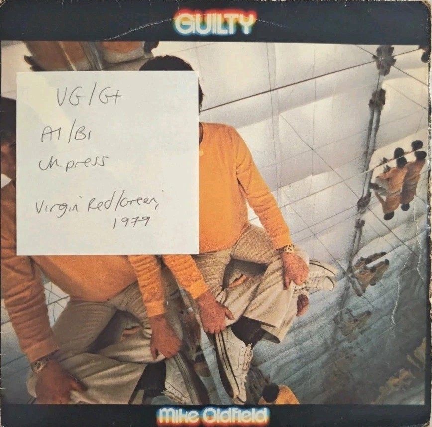 Mike Oldfield Guilty Vinyl Record 7" VG/G+ VS 245 1979 sleeve Mike Oldfield Guilty Vinyl Record 7" VG/G+ VS 245 1979 sleeve