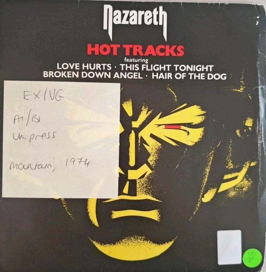 Nazareth Hot Tracks Vinyl Record 7" EX/VG NAZ001 1977 sleeve Nazareth Hot Tracks Vinyl Record 7" EX/VG NAZ001 1977 sleeve