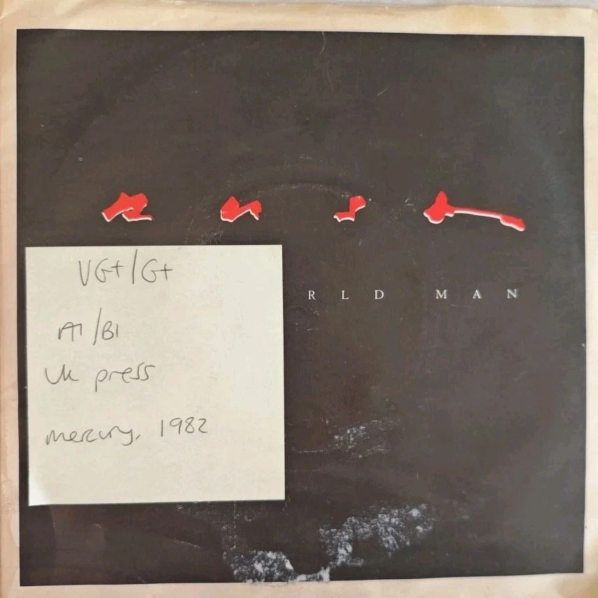 Rush New World Man Vinyl Record 7" VG+/G+ RUSH 8 1982 sleeve Rush New World Man Vinyl Record 7" VG+/G+ RUSH 8 1982 sleeve