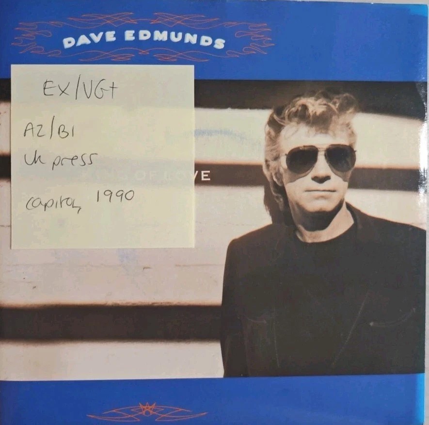 Dave Edmunds King Of Love Vinyl Record 7" EX/VG+ CL568 1990 sleeve Dave Edmunds King Of Love Vinyl Record 7" EX/VG+ CL568 1990 sleeve