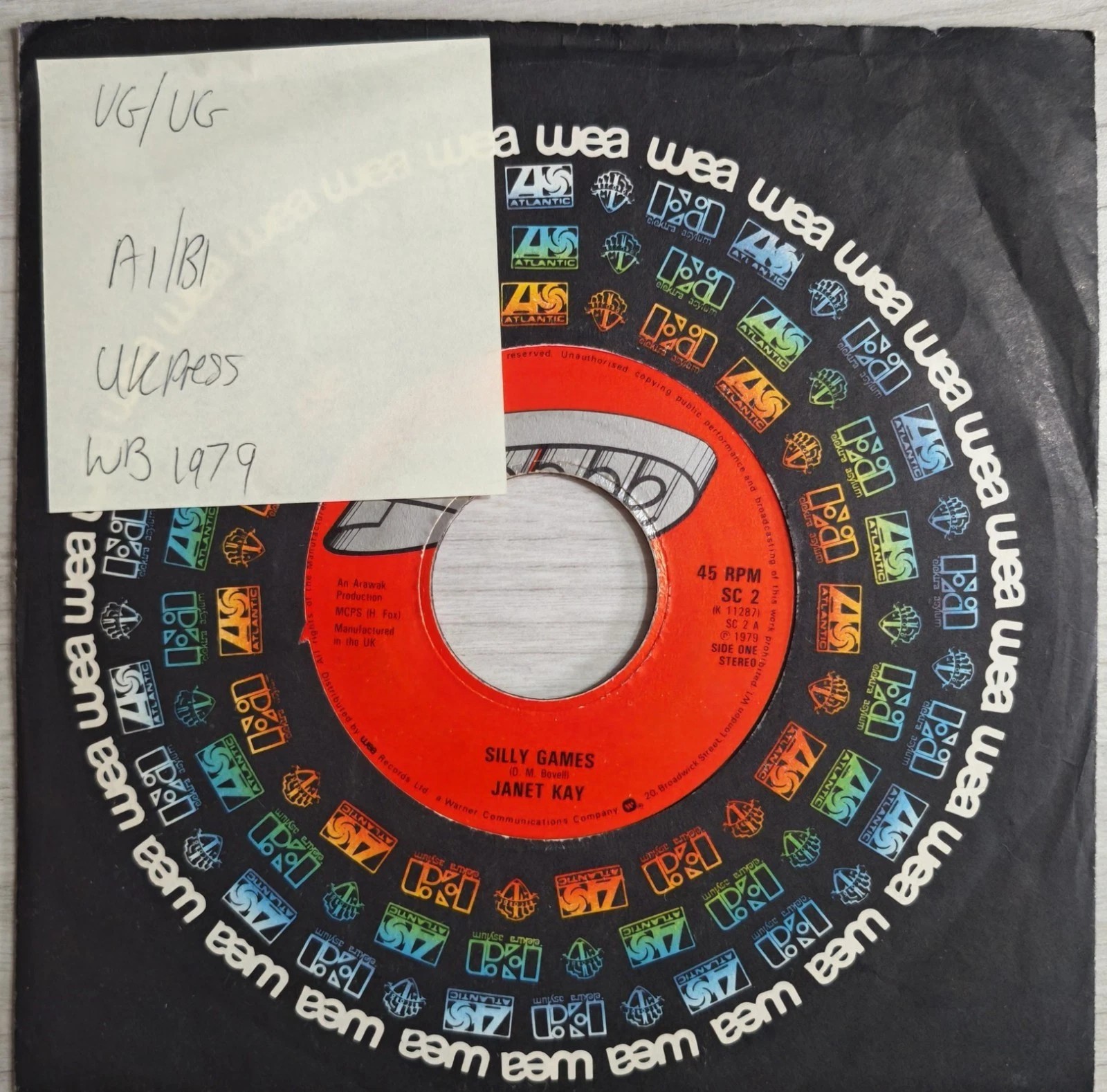 Janet Kay Silly Games Vinyl Record 7" VG/VG SC 2 1979 sleeve Janet Kay Silly Games Vinyl Record 7" VG/VG SC 2 1979 sleeve