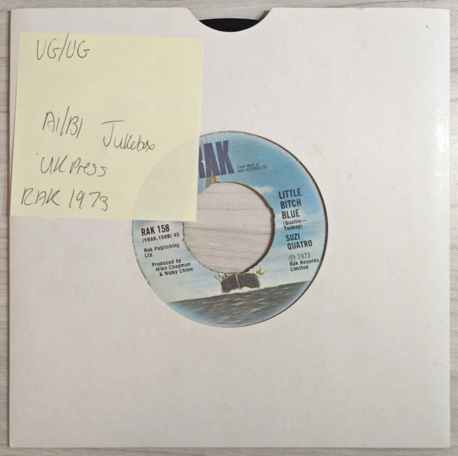 Suzi Quatro 48 Crash Vinyl Record 7" VG/VG RAK 158 1973 sleeve Suzi Quatro 48 Crash Vinyl Record 7" VG/VG RAK 158 1973 sleeve
