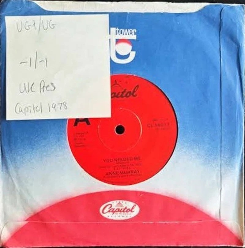 Anne Murray You Needed Me Vinyl Record 7" VG+/VG CL 16011 1978 sleeve Anne Murray You Needed Me Vinyl Record 7" VG+/VG CL 16011 1978 sleeve