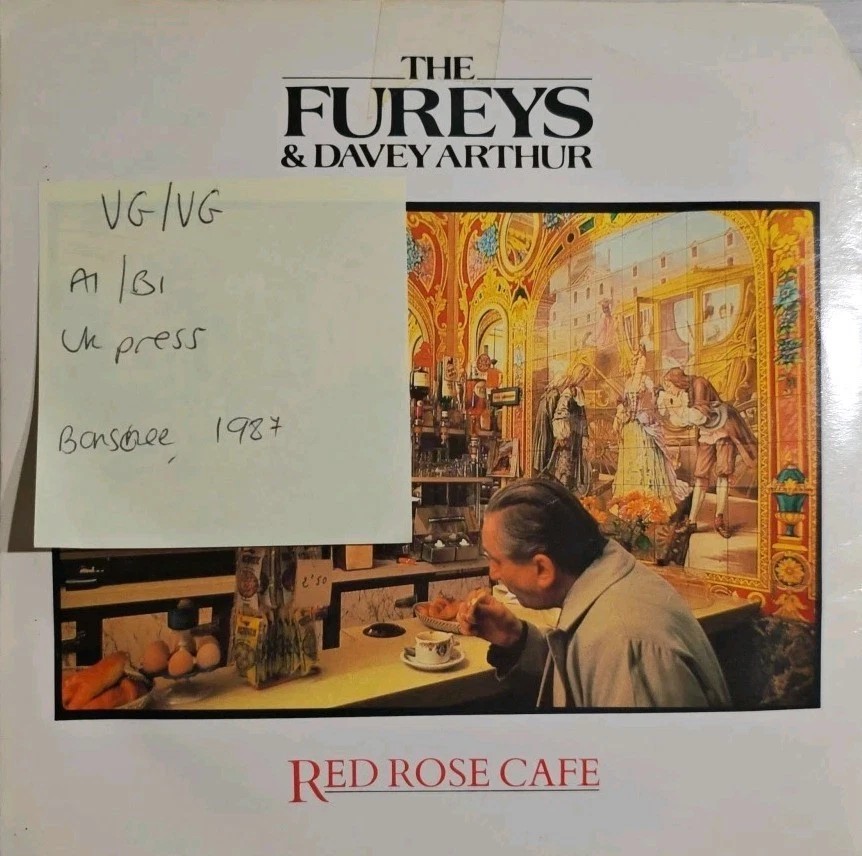The Fureys & Davey Arthur Red Rose Cafe Vinyl Record 7" VG/VG RITZ176 1987 sleeve The Fureys & Davey Arthur Red Rose Cafe Vinyl Record 7" VG/VG RITZ176 1987 sleeve
