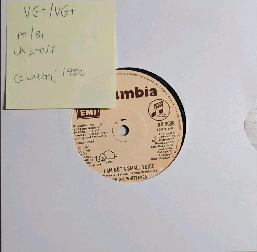 Roger Whittaker You Are My Miracle Vinyl Record 7" VG+/VG+ DB9089 1980 sleeve Roger Whittaker You Are My Miracle Vinyl Record 7" VG+/VG+ DB9089 1980 sleeve