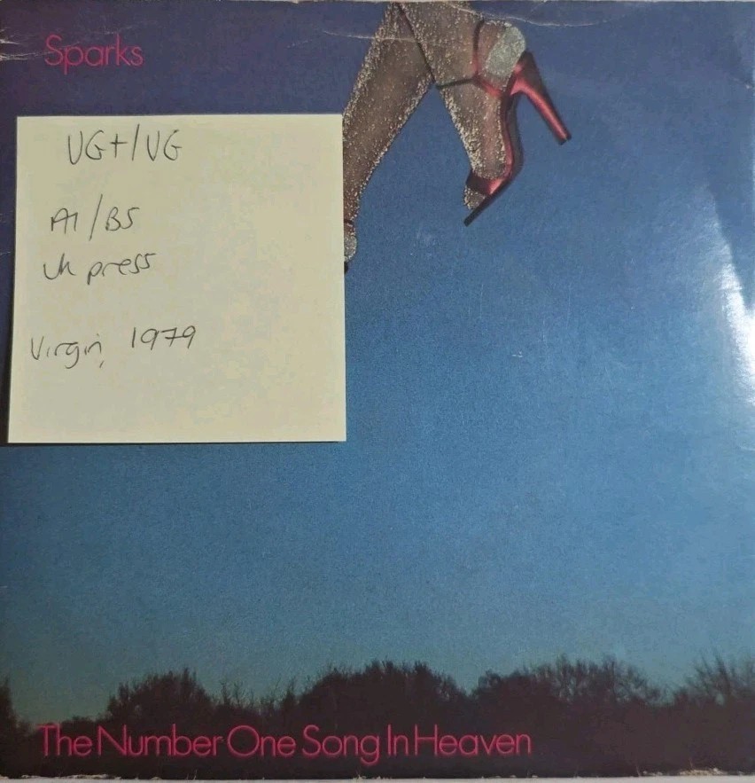 Sparks The Number One Song In Heaven Vinyl Record 7" VG+/VG VS 244 1979 sleeve Sparks The Number One Song In Heaven Vinyl Record 7" VG+/VG VS 244 1979 sleeve