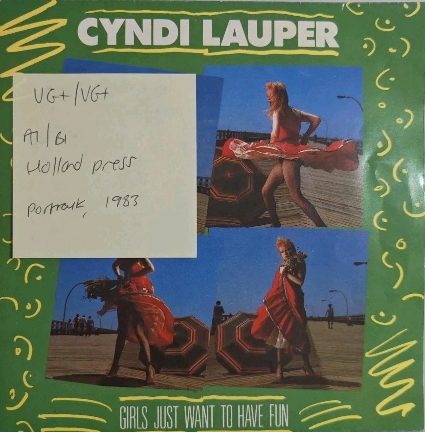 Cyndi Lauper Girls Just Want To Have Fun Vinyl Record 7" VG+/VG+ A3943 1983 sleeve Cyndi Lauper Girls Just Want To Have Fun Vinyl Record 7" VG+/VG+ A3943 1983 sleeve