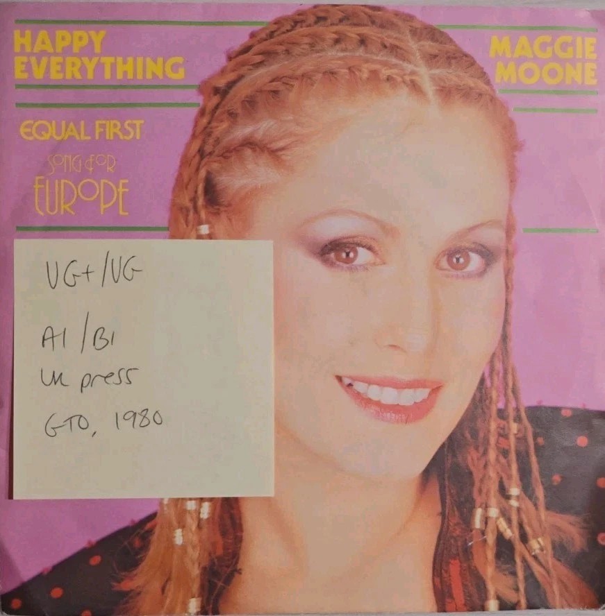 Maggie Moone Happy Everything Vinyl Record 7" VG+/VG GT270 1980 sleeve Maggie Moone Happy Everything Vinyl Record 7" VG+/VG GT270 1980 sleeve