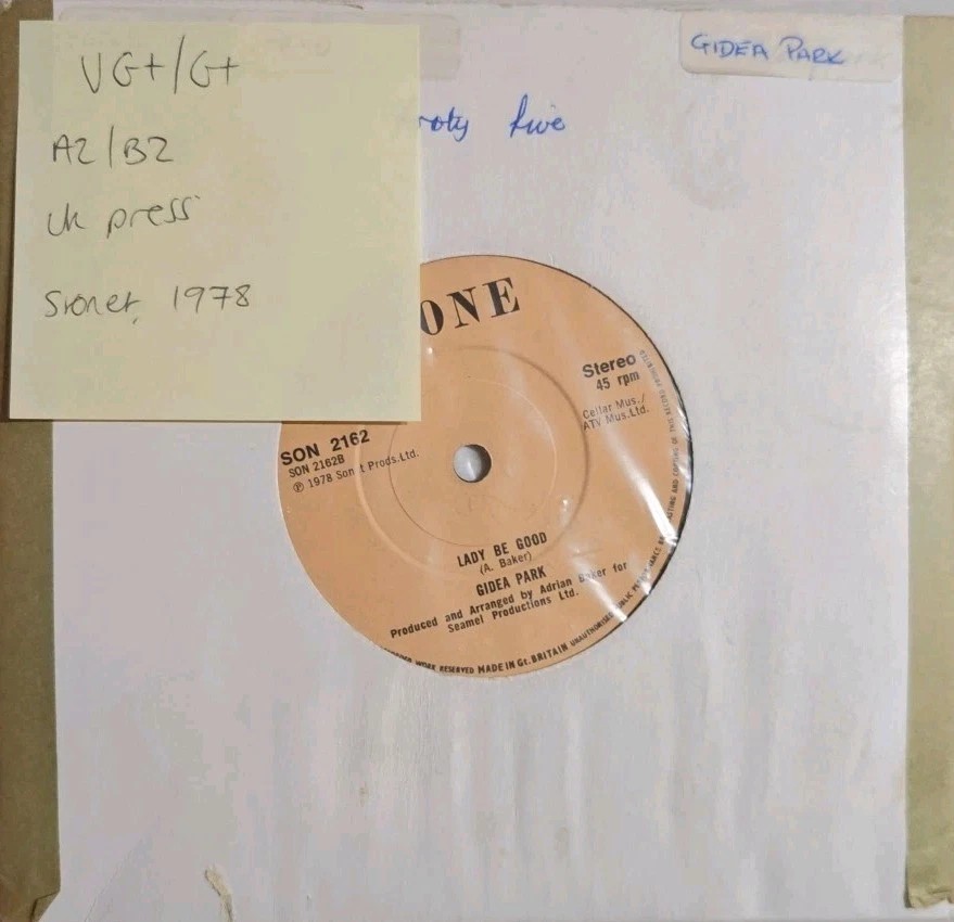 Gidea Park Beach Boy Gold Vinyl Record 7" VG+/G+ SON2162 1978 sleeve Gidea Park Beach Boy Gold Vinyl Record 7" VG+/G+ SON2162 1978 sleeve
