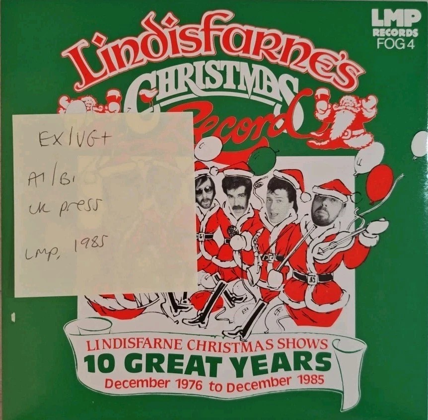 Lindisfarne's Christmas Record Vinyl Record 7" EX/VG+ FOG 4 1985 sleeve Lindisfarne's Christmas Record Vinyl Record 7" EX/VG+ FOG 4 1985 sleeve