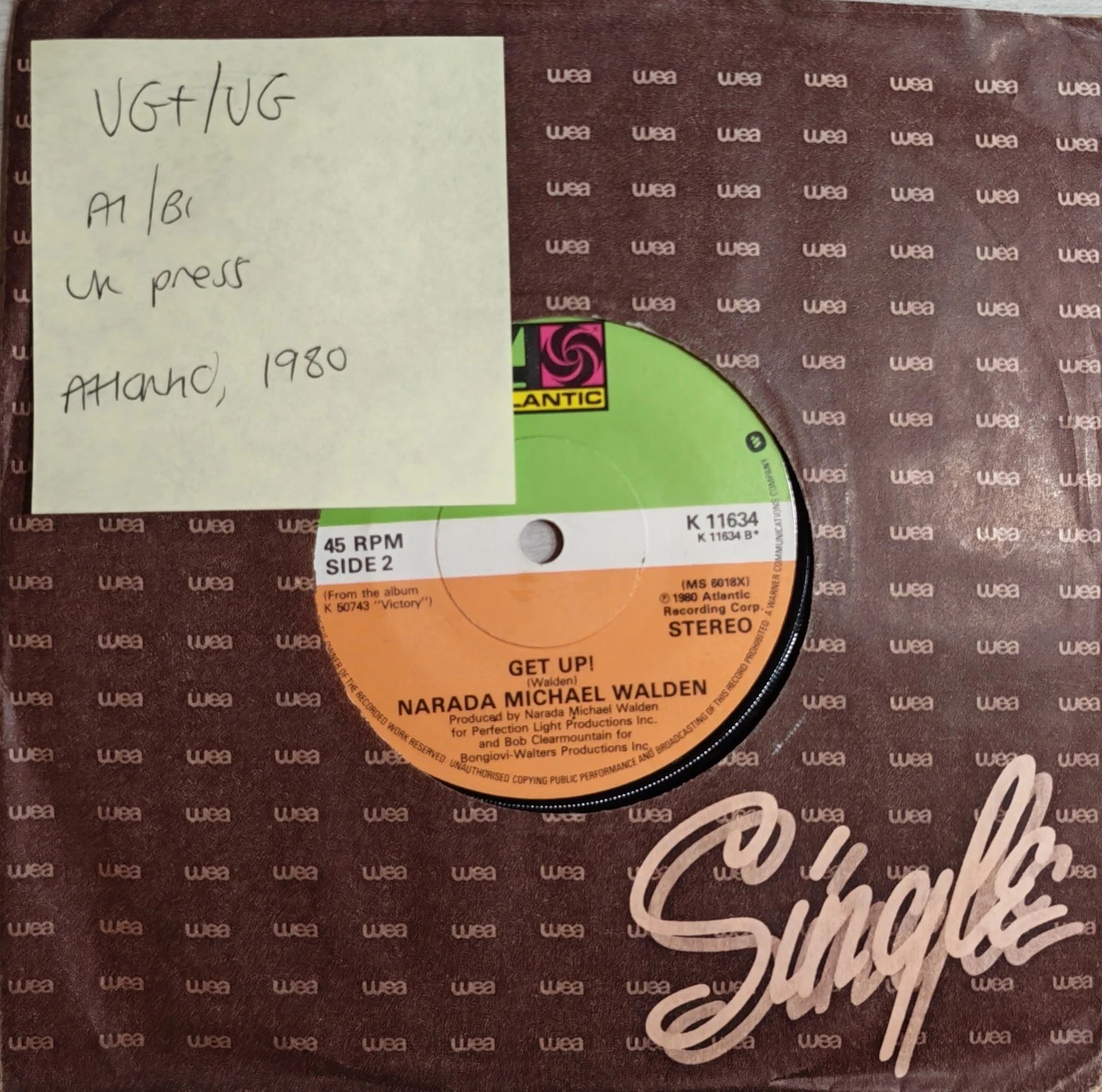 Narada Michael Walden I Want You Vinyl Record 7" VG+/VG K11634 1980 sleeve Narada Michael Walden I Want You Vinyl Record 7" VG+/VG K11634 1980 sleeve