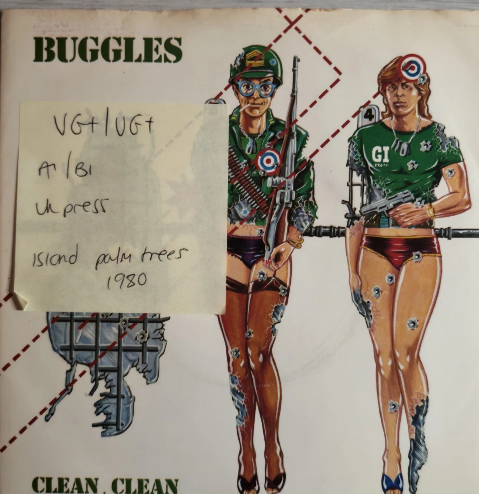 Buggles Clean Clean Vinyl Record 7" VG+/VG+ WIP6584 1980 sleeve Buggles Clean Clean Vinyl Record 7" VG+/VG+ WIP6584 1980 sleeve