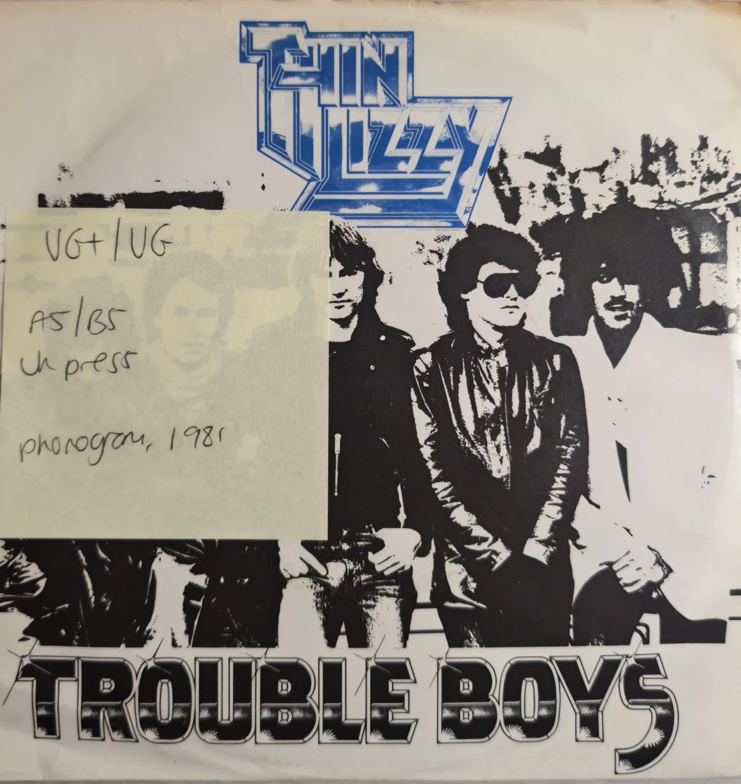 Thin Lizzy Trouble Boys / Memory Pain Vinyl Record 7" VG+/VG LIZZY 9 1981 sleeve Thin Lizzy Trouble Boys / Memory Pain Vinyl Record 7" VG+/VG LIZZY 9 1981 sleeve