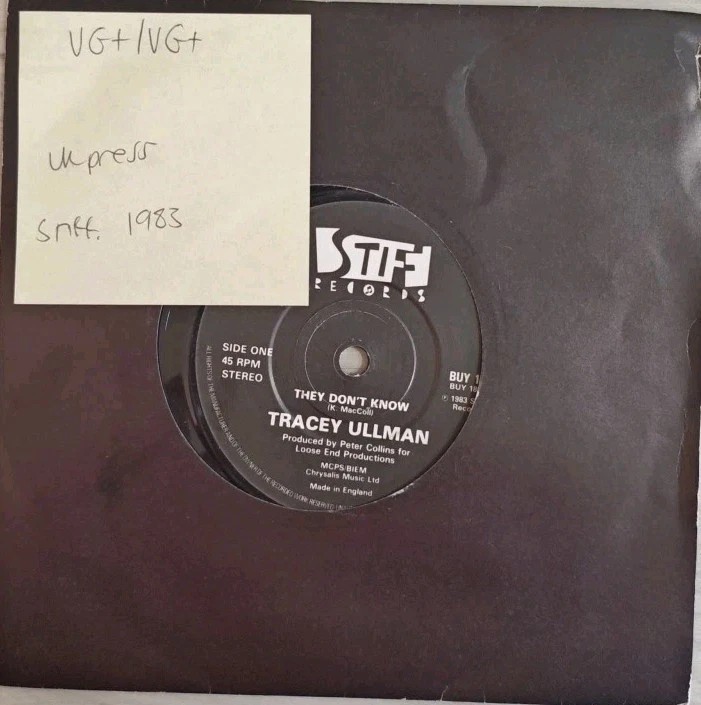 Tracey Ullman They Don't Know Vinyl Record 7" VG+/VG+ BUY 180 1983 sleeve Tracey Ullman They Don't Know Vinyl Record 7" VG+/VG+ BUY 180 1983 sleeve