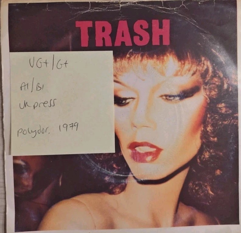 Roxy Music Trash Vinyl Record 7" VG+/G+ POSP32 1979 sleeve Roxy Music Trash Vinyl Record 7" VG+/G+ POSP32 1979 sleeve