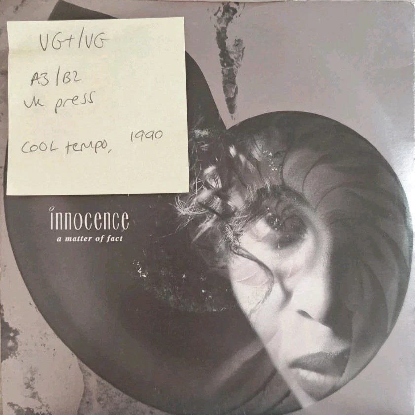 Innocence A Matter Of Fact Vinyl Record 7" VG+/VG COOL223 1990 sleeve Innocence A Matter Of Fact Vinyl Record 7" VG+/VG COOL223 1990 sleeve