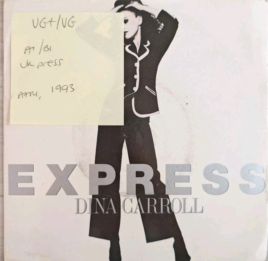 Dina Carroll Express Vinyl Record 7" VG+/VG 580262 1993 sleeve Dina Carroll Express Vinyl Record 7" VG+/VG 580262 1993 sleeve