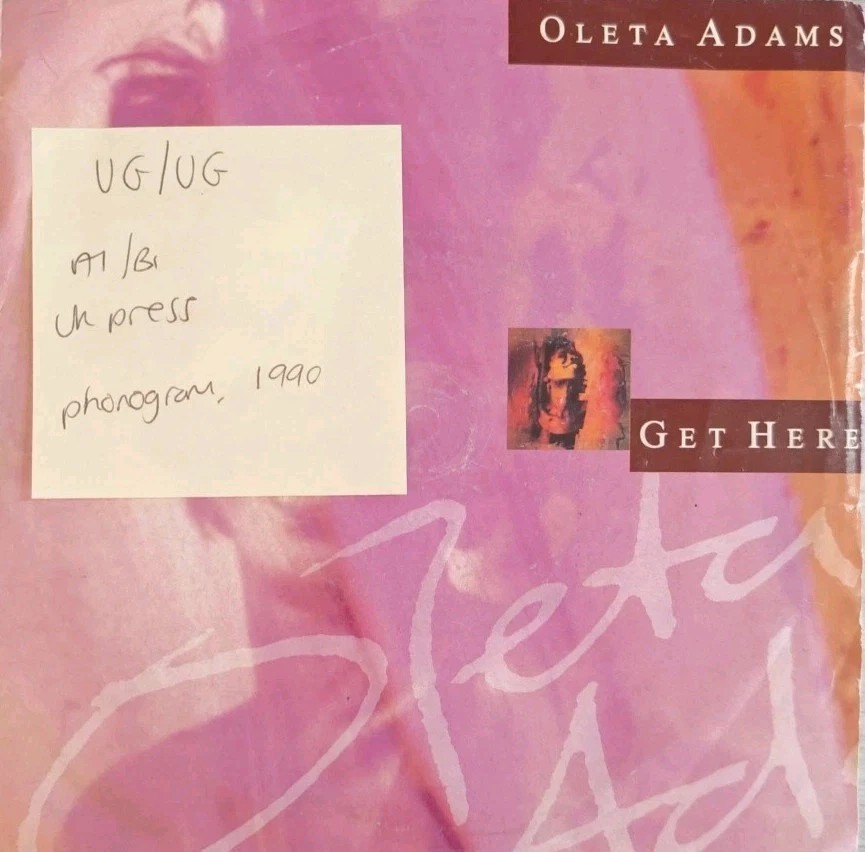 Oleta Adams Get Here/I've Got To Sing Vinyl Record 7" VG/VG OLETA 3 1990 sleeve Oleta Adams Get Here/I've Got To Sing Vinyl Record 7" VG/VG OLETA 3 1990 sleeve