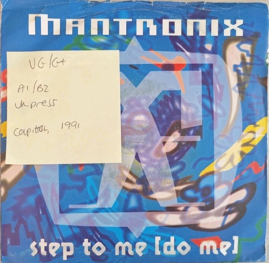 Mantronix Step To Me Vinyl Record 7" VG/G+ CL613 1991 sleeve Mantronix Step To Me Vinyl Record 7" VG/G+ CL613 1991 sleeve