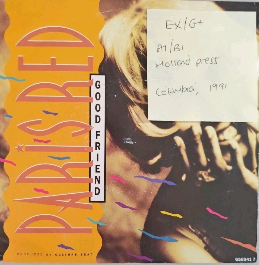 Paris Red Good Friend Vinyl Record 7" EX/G+ 656941 7 1991 sleeve Paris Red Good Friend Vinyl Record 7" EX/G+ 656941 7 1991 sleeve