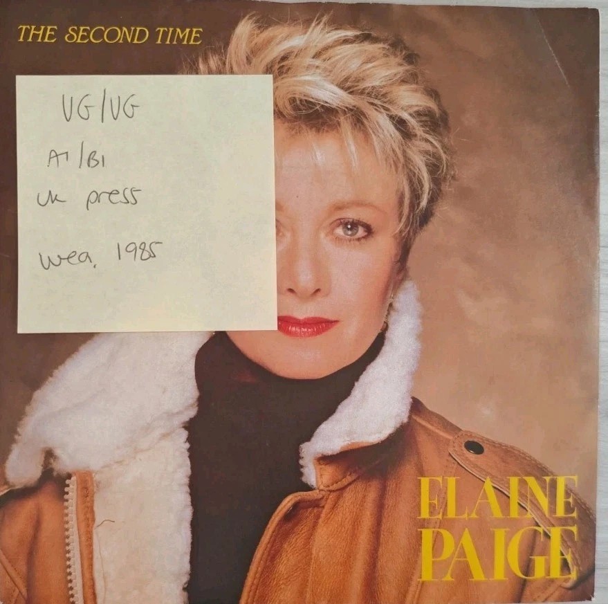 Elaine Paige The Second Time Vinyl Record 7" VG/VG YZ163 1985 sleeve Elaine Paige The Second Time Vinyl Record 7" VG/VG YZ163 1985 sleeve