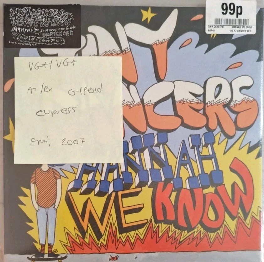Tiny Dancers Hannah We Know Part 1 Vinyl Record 7" VG+/VG+ R6740 2007 sleeve Tiny Dancers Hannah We Know Part 1 Vinyl Record 7" VG+/VG+ R6740 2007 sleeve