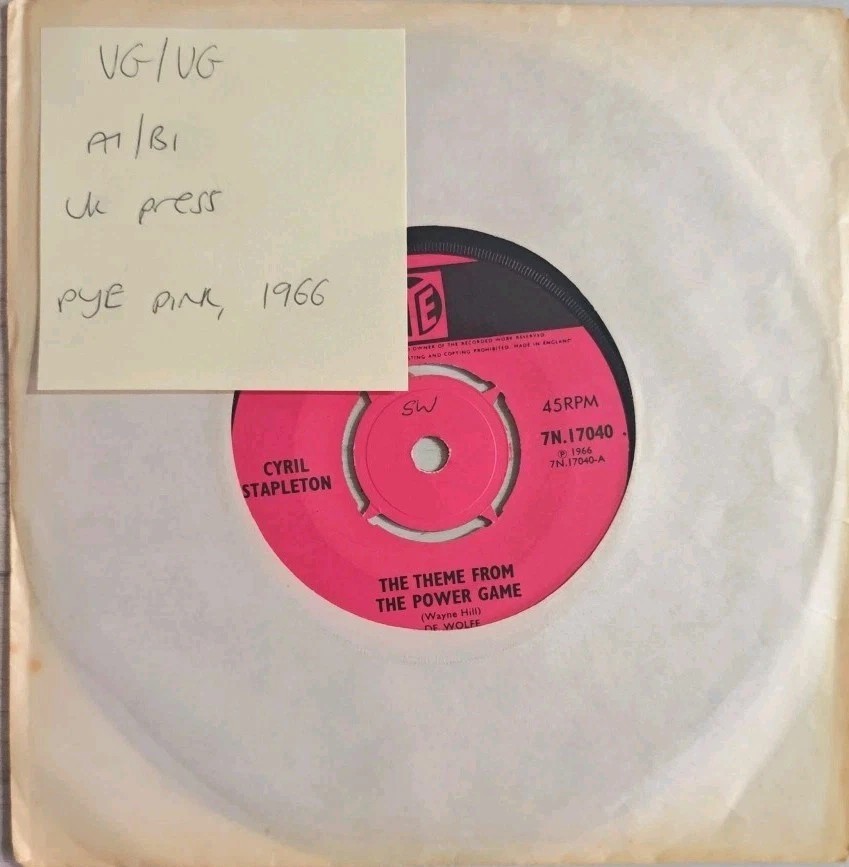 Cyril Stapleton The Power Game Vinyl Record 7" VG/VG 7N 17040 1966 sleeve Cyril Stapleton The Power Game Vinyl Record 7" VG/VG 7N 17040 1966 sleeve