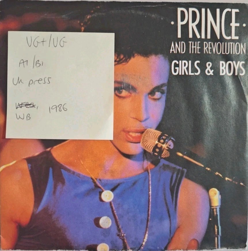 Prince And The Revolution Girls & Boys Vinyl Record 7" VG+/VG W 8586 1986 sleeve Prince And The Revolution Girls & Boys Vinyl Record 7" VG+/VG W 8586 1986 sleeve