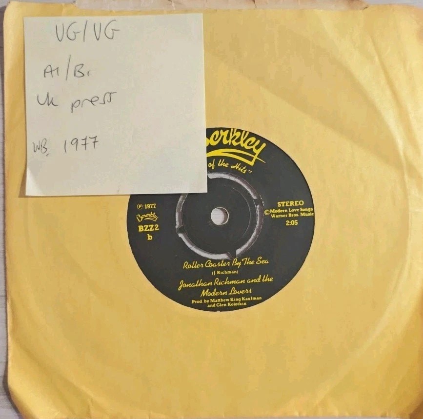 Jonathan Richman & The Modern Lovers Egyptian Reggae Vinyl Record 7" VG/VG BZZ 2 sleeve Jonathan Richman & The Modern Lovers Egyptian Reggae Vinyl Record 7" VG/VG BZZ 2 sleeve