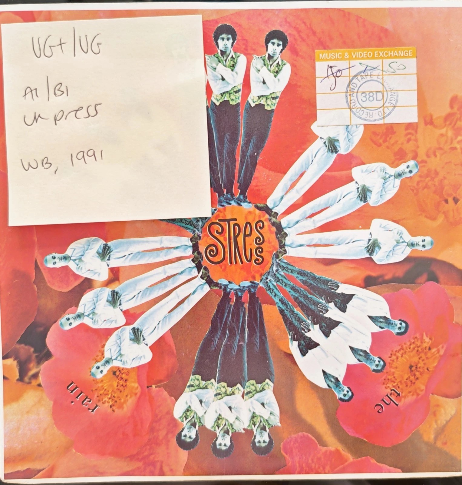 Stress Flowers In The Rain Vinyl Record 7" VG+/VG YZ550 1991 sleeve Stress Flowers In The Rain Vinyl Record 7" VG+/VG YZ550 1991 sleeve