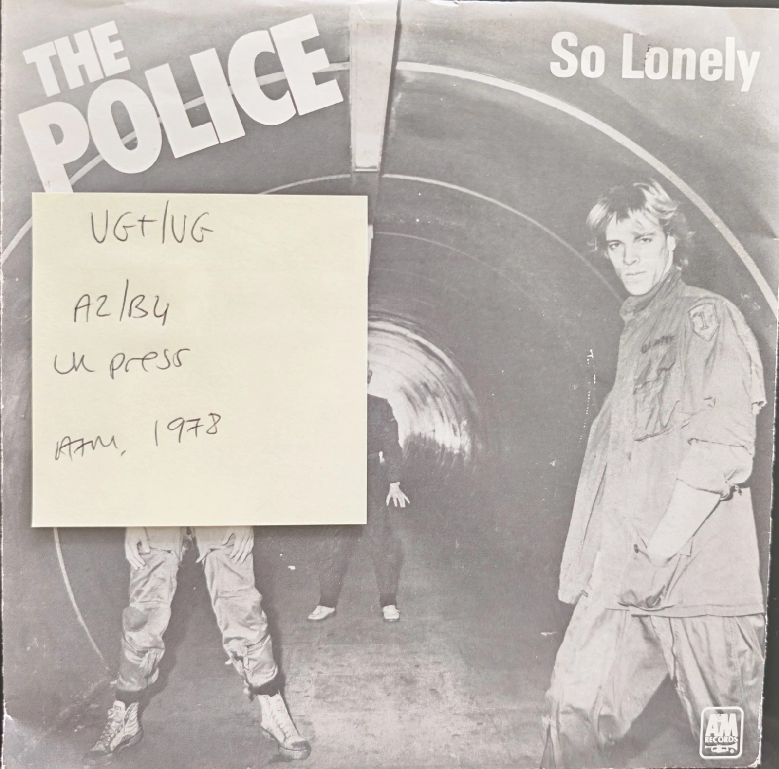 The Police So Lonely Vinyl Record 7" VG+/VG AMS7402 1978 sleeve The Police So Lonely Vinyl Record 7" VG+/VG AMS7402 1978 sleeve