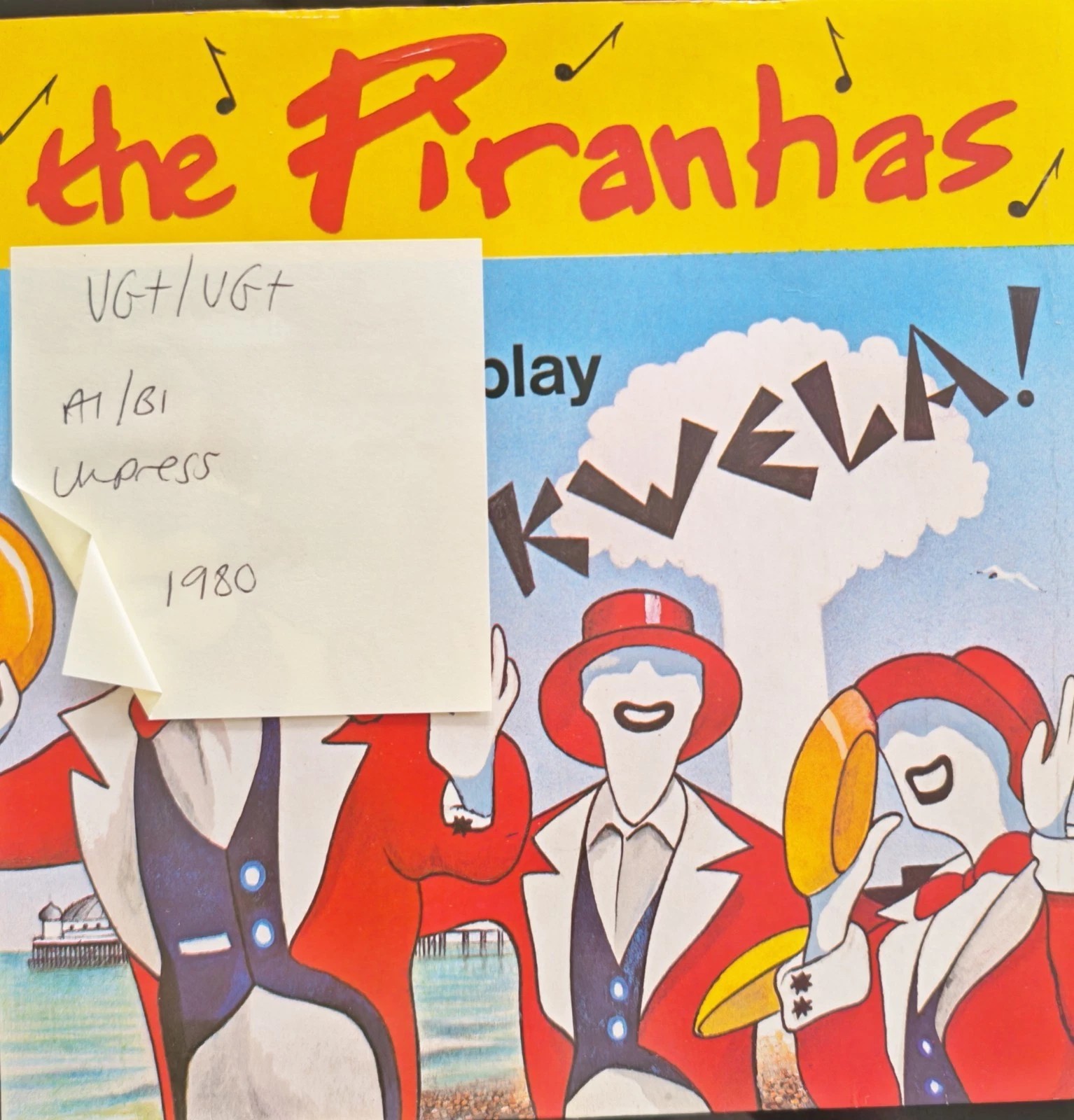 The Piranhas Play Kwela! Vinyl Record 7" VG+/VG+ SIR4044 1980 sleeve The Piranhas Play Kwela! Vinyl Record 7" VG+/VG+ SIR4044 1980 sleeve