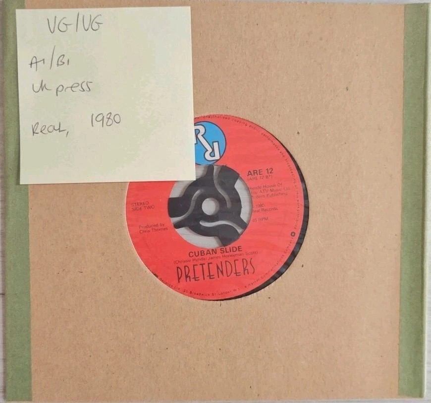 Pretenders Talk Of The Town / Cuban Slide Vinyl Record 7" VG/VG ARE12 1980 sleeve Pretenders Talk Of The Town / Cuban Slide Vinyl Record 7" VG/VG ARE12 1980 sleeve
