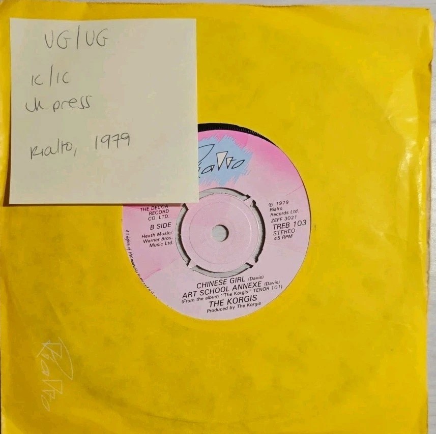 Korgis If I Had You/ Chinese Girl Vinyl Record 7" VG/VG TREB 103 1979 sleeve Korgis If I Had You/ Chinese Girl Vinyl Record 7" VG/VG TREB 103 1979 sleeve