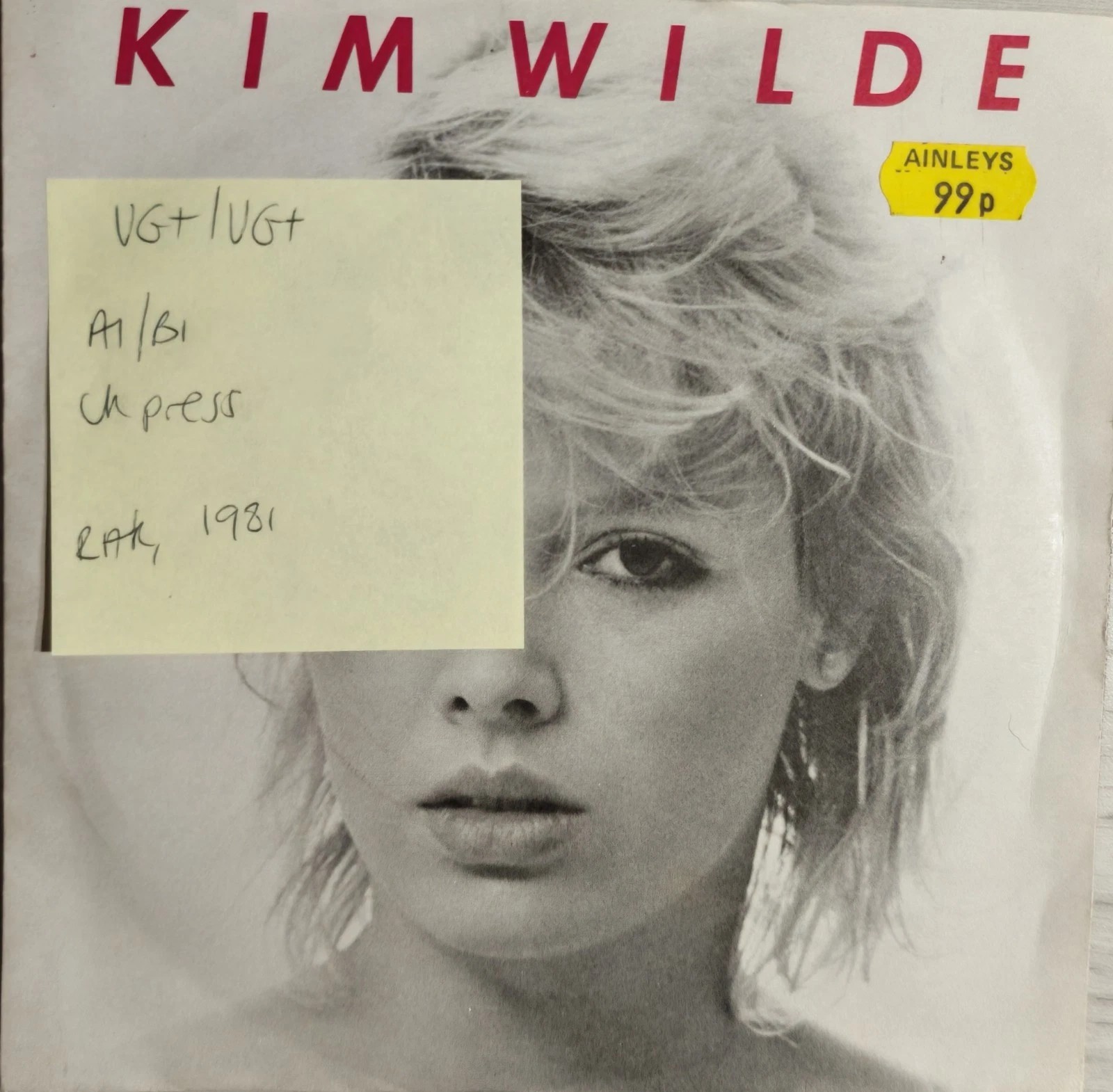 Kim Wilde Kids In America Vinyl Record 7" VG+/VG+ RAK327 1981 sleeve Kim Wilde Kids In America Vinyl Record 7" VG+/VG+ RAK327 1981 sleeve