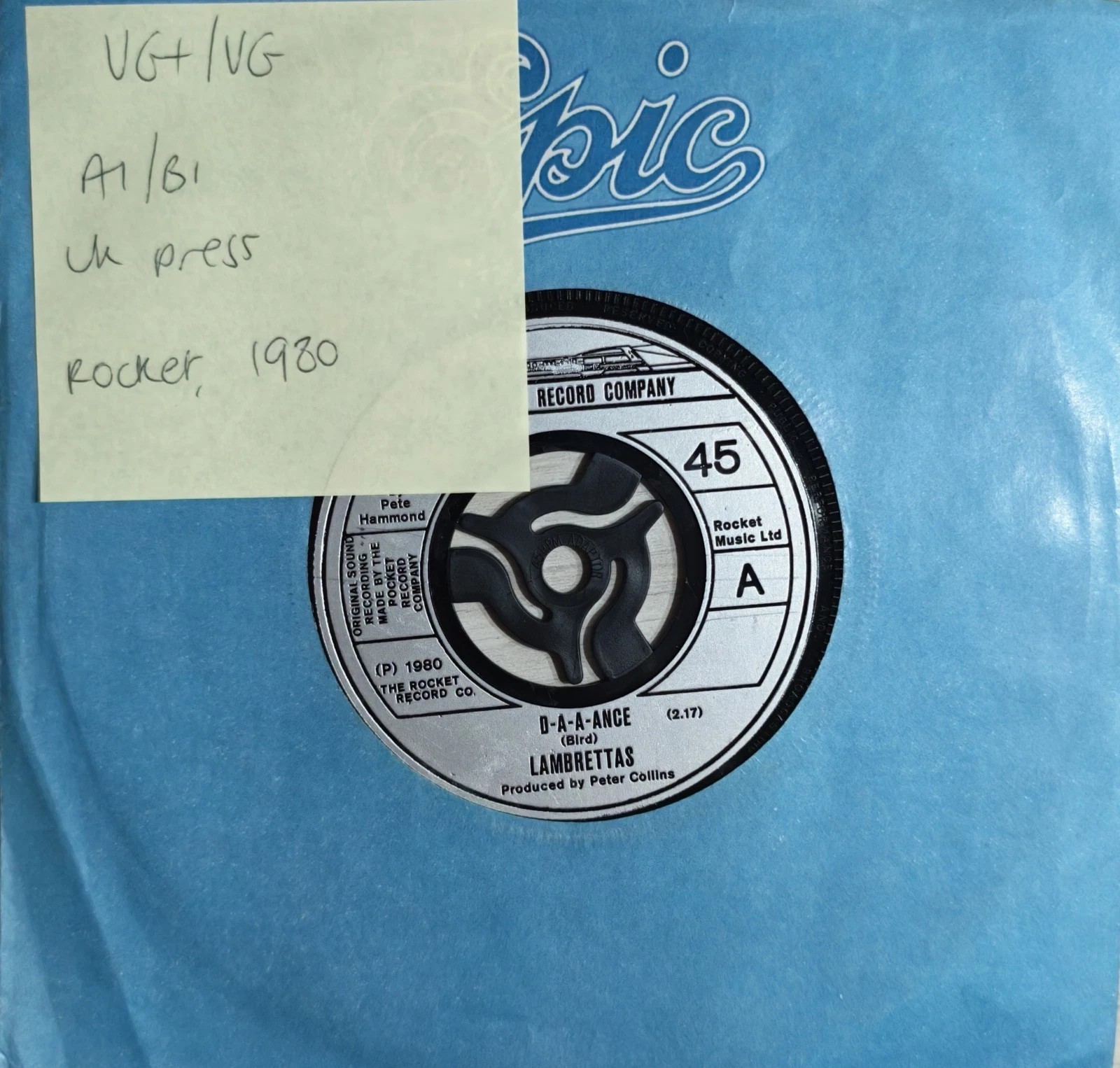 Lambrettas D-a-a-ance Vinyl Record 7" VG+/VG XPRESS 33 1980 sleeve Lambrettas D-a-a-ance Vinyl Record 7" VG+/VG XPRESS 33 1980 sleeve